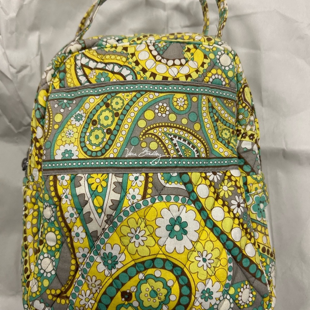 Vera Bradley Yellow and Green Paisley Lunch Bag